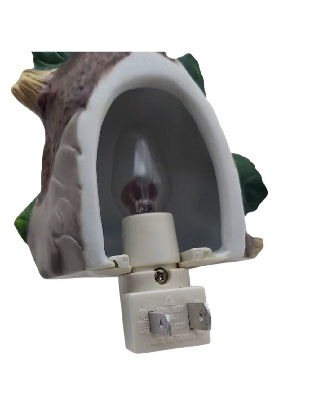 Capodimonte Style Porcelain Double Pink Rose on Branch Decorative Night Light
